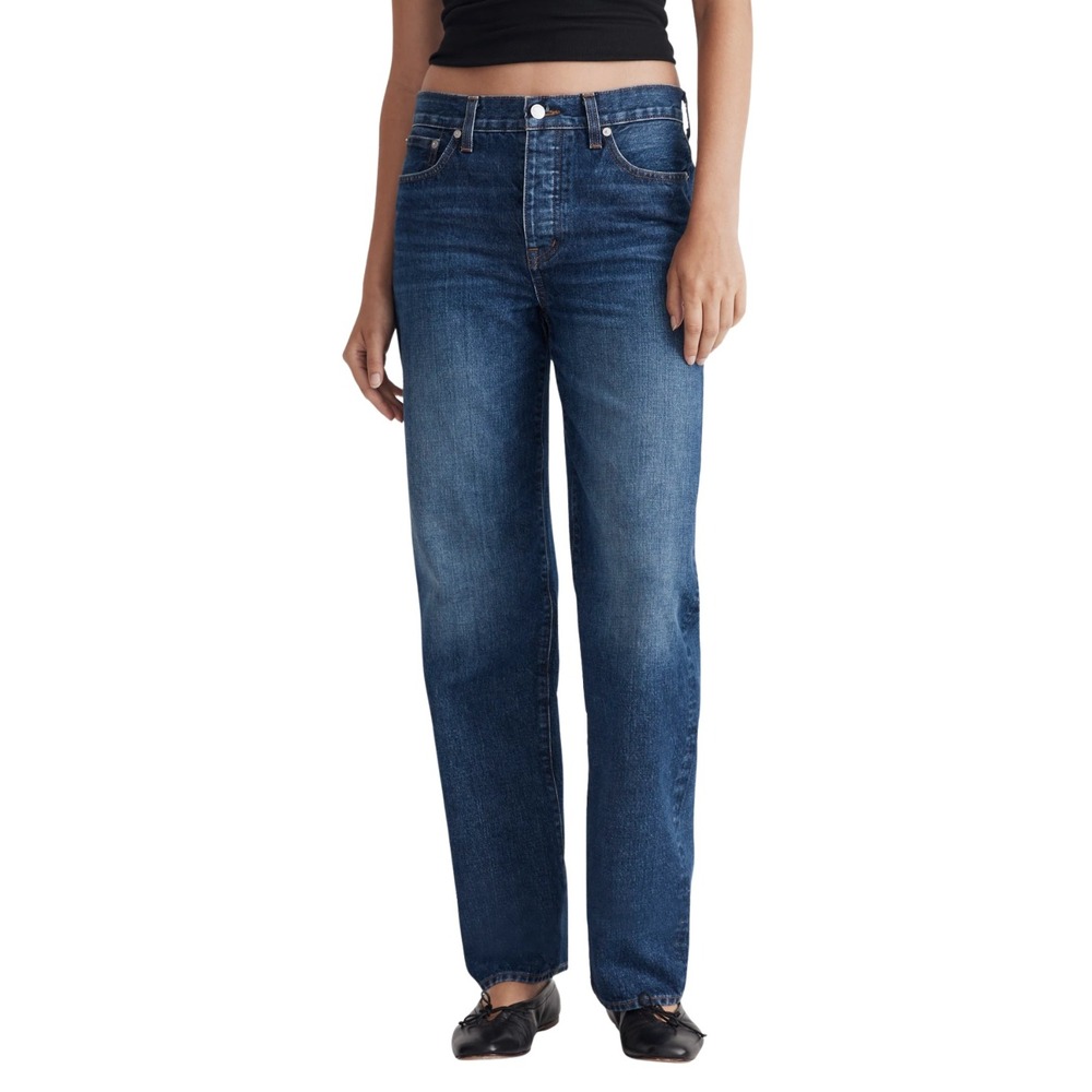 Madewell Jeans‎ Womens Size 27 Low Slung Straight Rigid Cotton Button Fly Denim